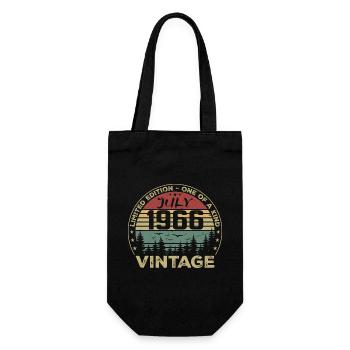 July 1966 Vintage 1966 Birthday Gift - Gift Bag for Bottles - black - Front