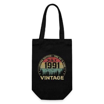 Geburtstagsgeschenk Juli 1991 Jahrgang 1991 - Geschenkbeutel für Flaschen - Schwarz - Vorne
