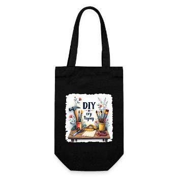 DIY or cry trying - Handwerkeln Upcycling - Geschenkbeutel für Flaschen - Schwarz - Vorne