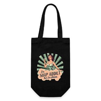 Soap Making - I'm a Soap Addict - Gift Bag for Bottles - black - Front