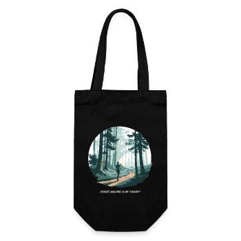Nordic Walking is My Therapy – Running Forest Nature - Gift Bag for Bottles - black - Front