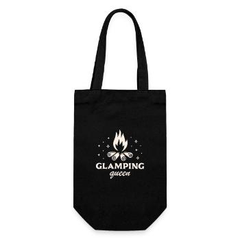 Glamping camping de luxe humour fille campeuse - Sac à bouteille - noir - Devant