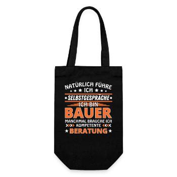 Ich führe Selbstgespräche - Bauern Edition - Geschenkbeutel für Flaschen - Schwarz - Vorne