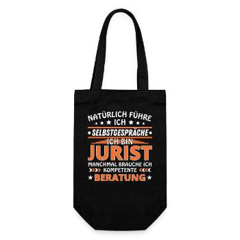 Ich führe Selbstgespräche - Jurist Edition - Geschenkbeutel für Flaschen - Schwarz - Vorne