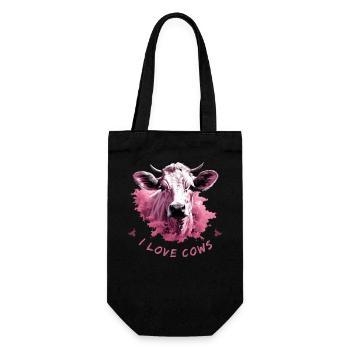 I love cows - Gift Bag for Bottles - black - Front