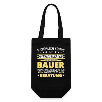 Ich führe Selbstgespräche - Bauer Edition - Geschenkbeutel für Flaschen - Schwarz - Vorne