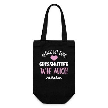 Glück Ist Eine Grossmutter Wie Mich Zu Haben Oma - Geschenkbeutel für Flaschen - Schwarz - Vorne