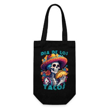 Squelette mexicain humoristique Dia de los tacos - Sac à bouteille - noir - Devant
