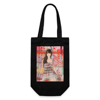 Die Sängerin Françoise ist eine Ikone der Pop-Art - Geschenkbeutel für Flaschen - Schwarz - Vorne