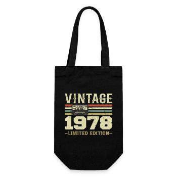Vintage 1978 Retro 1978 Birthday Gift - Gift Bag for Bottles - black - Front
