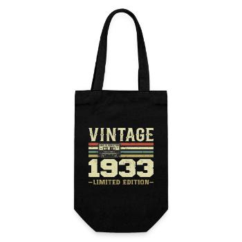 Jahrgang 1933 Retro 1933 Geburtstagsgeschenk - Geschenkbeutel für Flaschen - Schwarz - Vorne