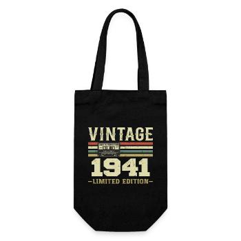 Vintage 1941 Retro 1941 Birthday Gift - Gift Bag for Bottles - black - Front