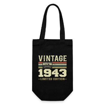 Vintage 1943 Retro 1943 Birthday Gift - Gift Bag for Bottles - black - Front