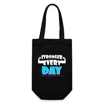 Stronger every day - Gift Bag for Bottles - black - Front