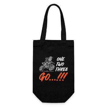 One Two Three Go Motocross - Gift Bag for Bottles - black - Front