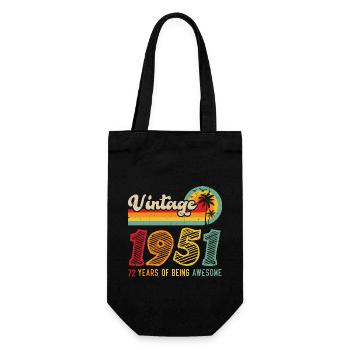 Vintage 1951, birthday gift 72 years - Gift Bag for Bottles - black - Front
