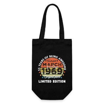 55 Years Old Made In 1969 Vintage March 1969 - Gift Bag for Bottles - black - Front