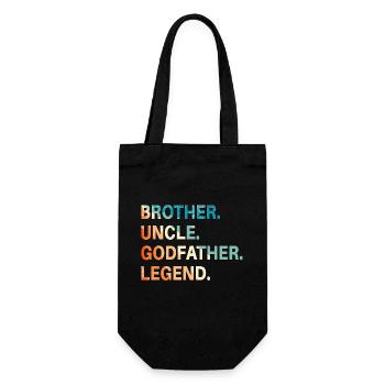 Brother Uncle Godfather Legend Funny Humor Design - Gift Bag for Bottles - black - Front