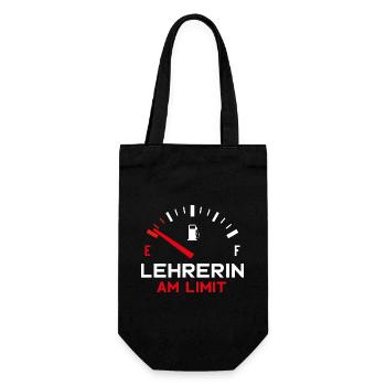 LEHRERIN AM LIMIT - Geschenkbeutel für Flaschen - Schwarz - Vorne