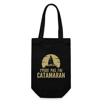I can't I have catamaran! Catamaran Gift Idea - Gift Bag for Bottles - black - Front