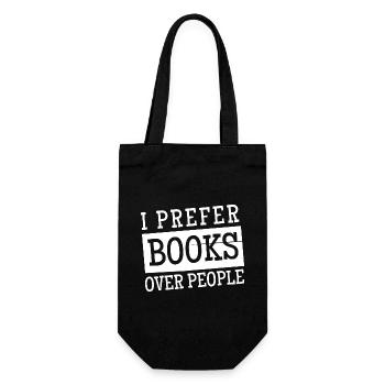 I Prefer Books Over People - Gift Bag for Bottles - black - Front