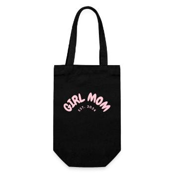 Girl Mom est. 2024 - Geschenkbeutel für Flaschen - Schwarz - Vorne