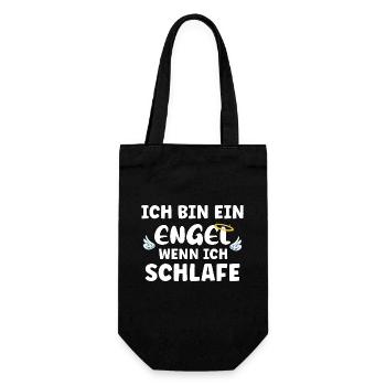 Ich bin ein Engel wenn ich schlafe - Geschenkbeutel für Flaschen - Schwarz - Vorne