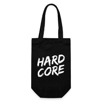 Police de pinceau blanc « HARDCORE » - Sac à bouteille - noir - Devant