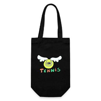 Tennisball - Geschenkbeutel für Flaschen - Schwarz - Vorne