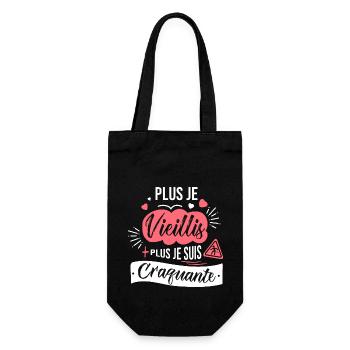 plus je vieillis plus craquante drôle anniversaire - Sac à bouteille - noir - Devant