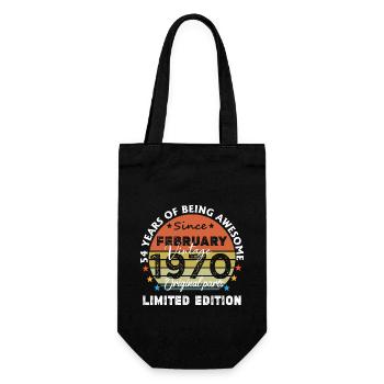 54 Years Old Made In 1970 Vintage February 1970 - Gift Bag for Bottles - black - Front