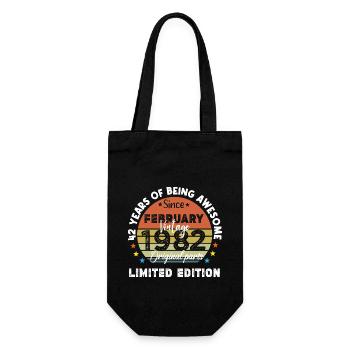 42 Years Old Made In 1982 Vintage February 1982 - Gift Bag for Bottles - black - Front