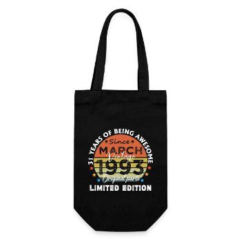 31 Years Old Made In 1993 Vintage March 1993 - Gift Bag for Bottles - black - Front