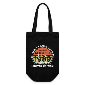 35 Years Old Made In 1989 Vintage March 1989 - Gift Bag for Bottles - black - Front