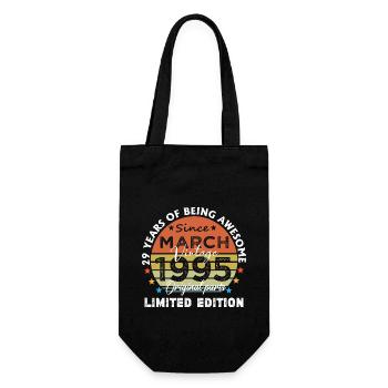29 Jahre alt Baujahr 1995 Jahrgang März 1995 - Geschenkbeutel für Flaschen - Schwarz - Vorne
