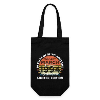 30 Jahre alt Baujahr 1994 Jahrgang März 1994 - Geschenkbeutel für Flaschen - Schwarz - Vorne