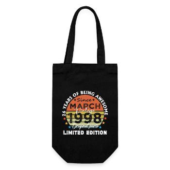 26 Years Old Made In 1998 Vintage March 1998 - Gift Bag for Bottles - black - Front
