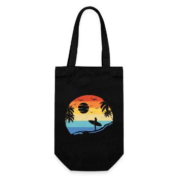 Beach Surfing Surfboard Vintage Surfer Beach Surf - Sac à bouteille - noir - Devant