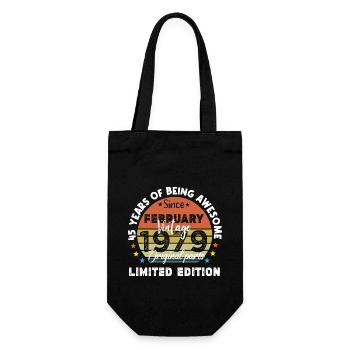 45 Years Old Made In 1979 Vintage February 1979 - Gift Bag for Bottles - black - Front