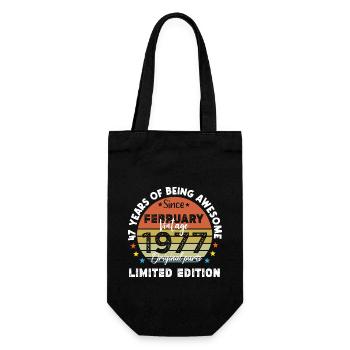 47 Years Old Made In 1977 Vintage February 1977 - Gift Bag for Bottles - black - Front