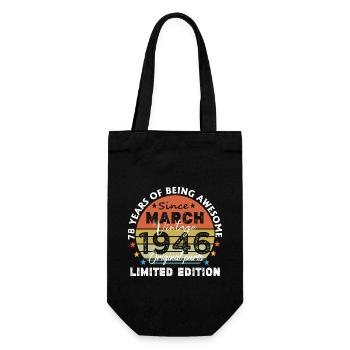 78 Years Old Made In 1946 Vintage March 1946 - Gift Bag for Bottles - black - Front