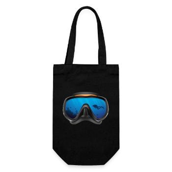 Tauchen, Taucher, Taucherbrille - Geschenkbeutel für Flaschen - Schwarz - Vorne