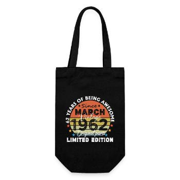 62 Years Old Made In 1962 Vintage March 1962 - Gift Bag for Bottles - black - Front