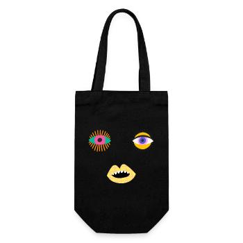 EVIL EYES Colorful Abstract Face - Gift Bag for Bottles - black - Front