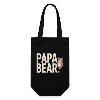 Papa Bear – Un design amusant pour les pères - Sac à bouteille - noir - Devant