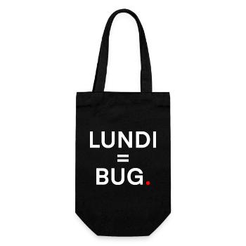 MONDAY = BUG. Humor Monday Office - Gift Bag for Bottles - black - Front