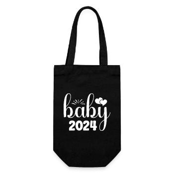 Bébé 2024 Grossesse Annonce la naissance du bébé - Sac à bouteille - noir - Devant