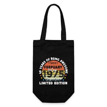 49 Years Old Made In 1975 Vintage February 1975 - Gift Bag for Bottles - black - Front
