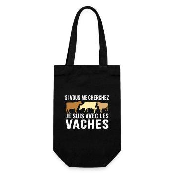 si vous me cherchez je suis avec les vaches - Sac à bouteille - noir - Devant
