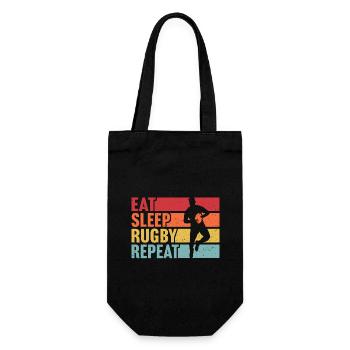 retro eat sleep rugby - Gift Bag for Bottles - black - Front